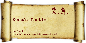 Korpás Martin névjegykártya