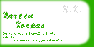 martin korpas business card